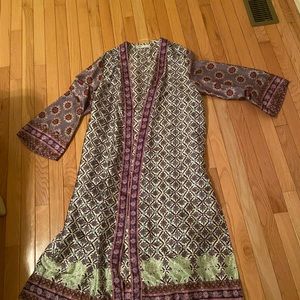 Purple and green silk jacket